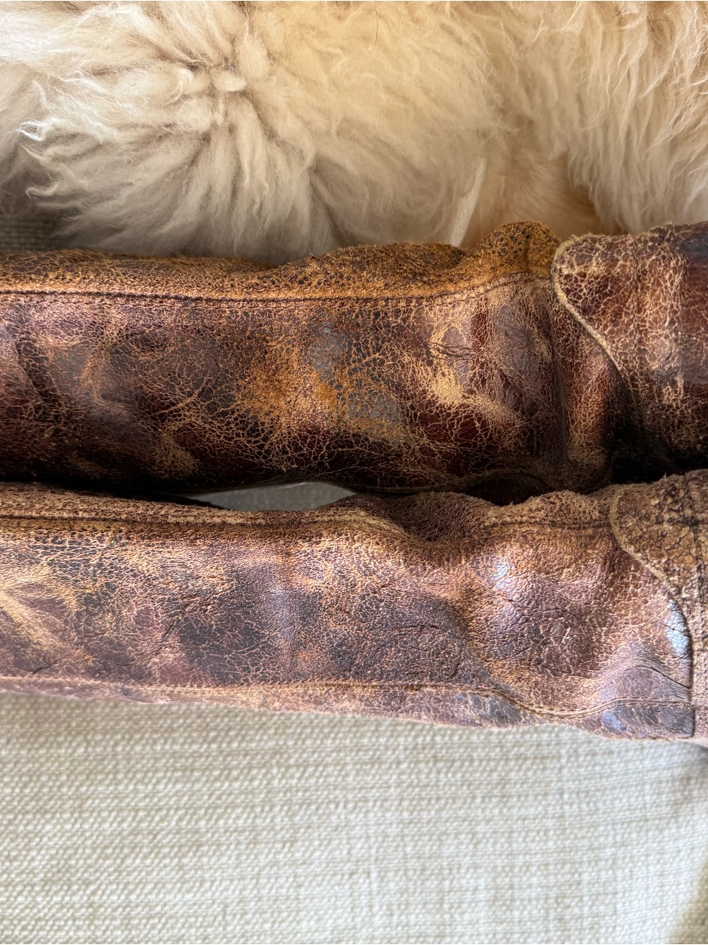 Frye Distressed Brown Leather Boots - Picture 7 of 8